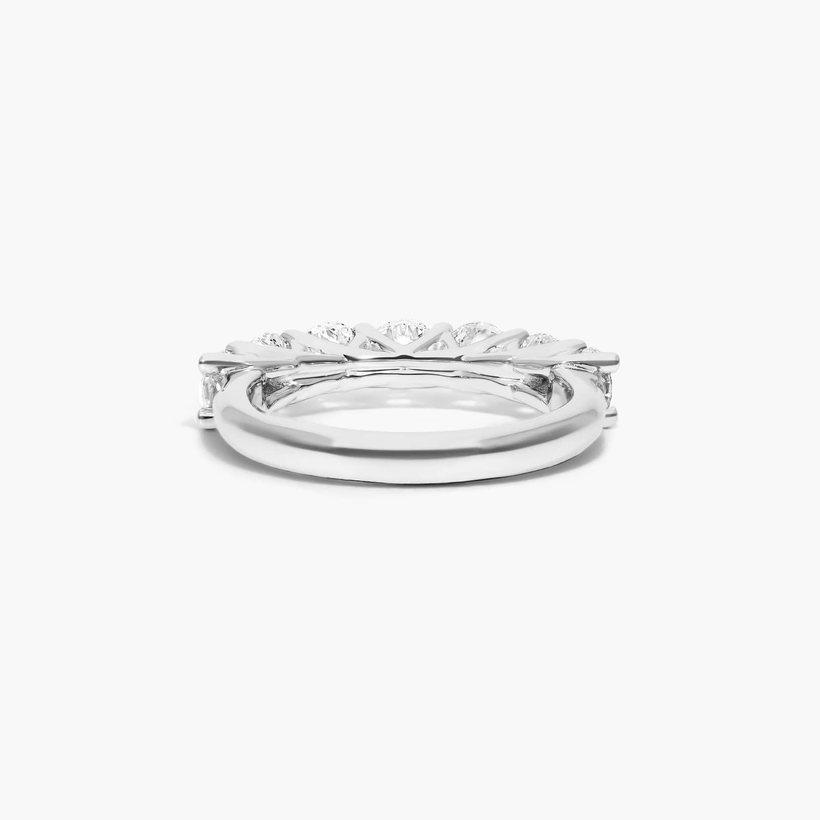 Anel de ouro feminino aparador meia aliança solitario com diamantes