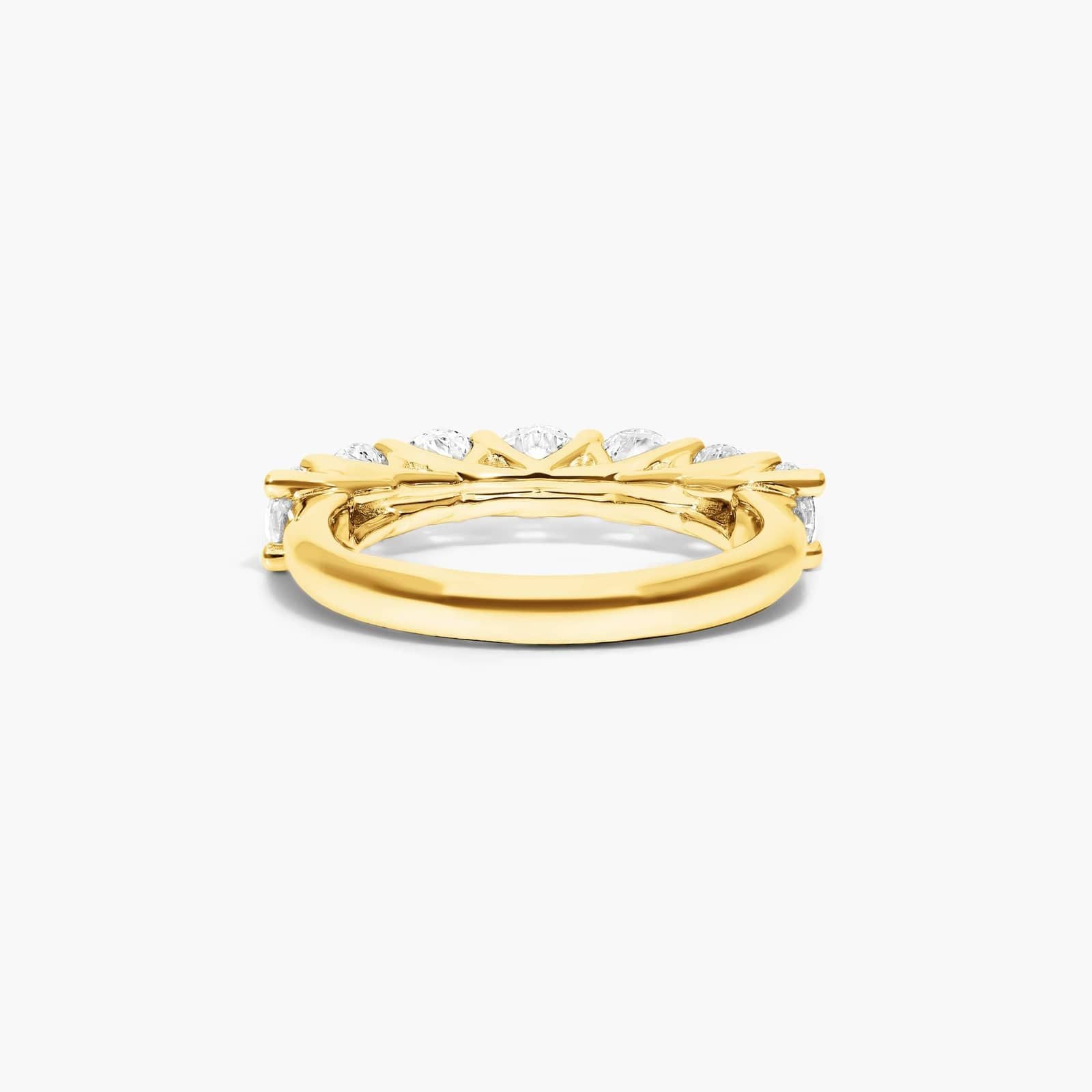 Anel de ouro feminino aparador meia aliança solitario com diamantes