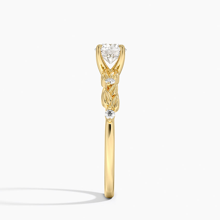 Anel de Noivado Ouro 18k Diamantes Solitário nature diamond