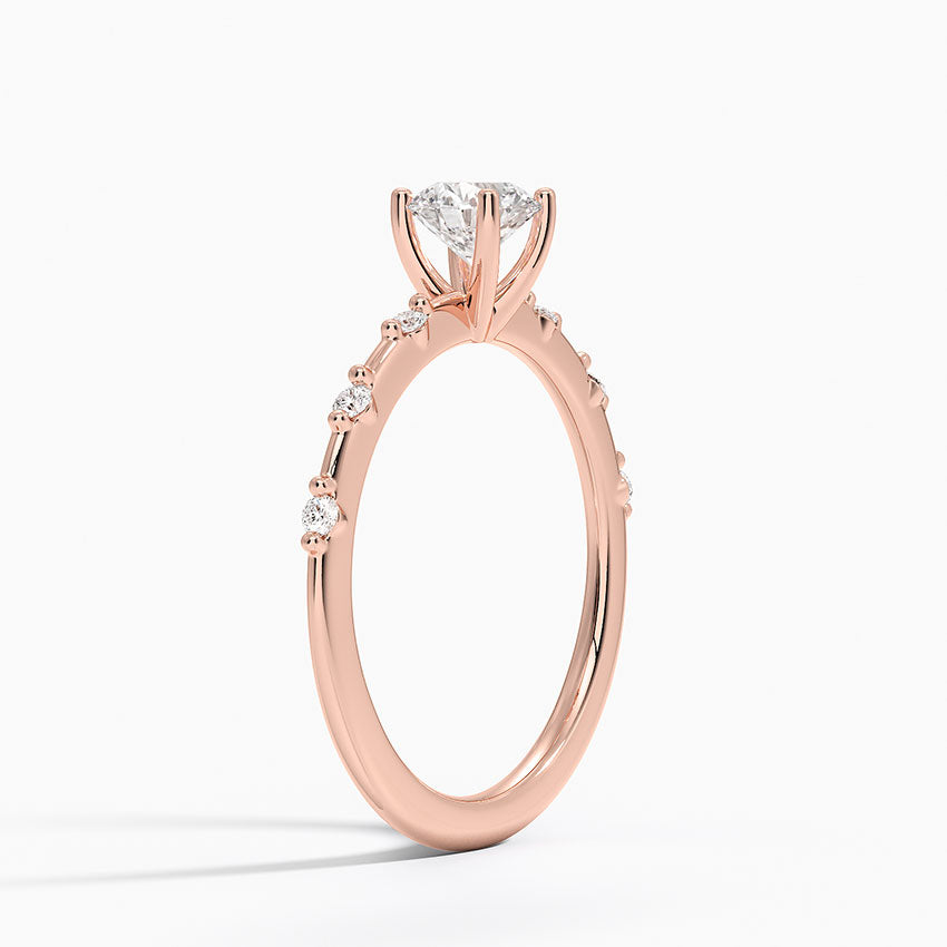 Anel de Noivado Solitário De Diamante Ouro 18k Delicate