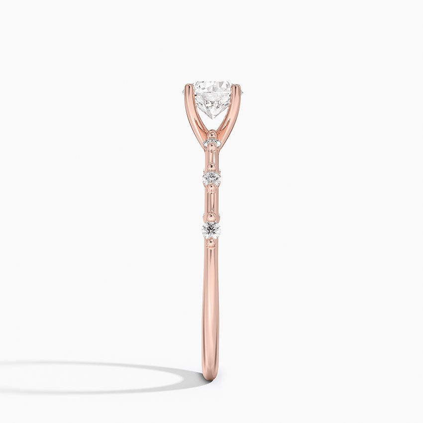 Anel de Noivado Solitário De Diamante Ouro 18k Delicate