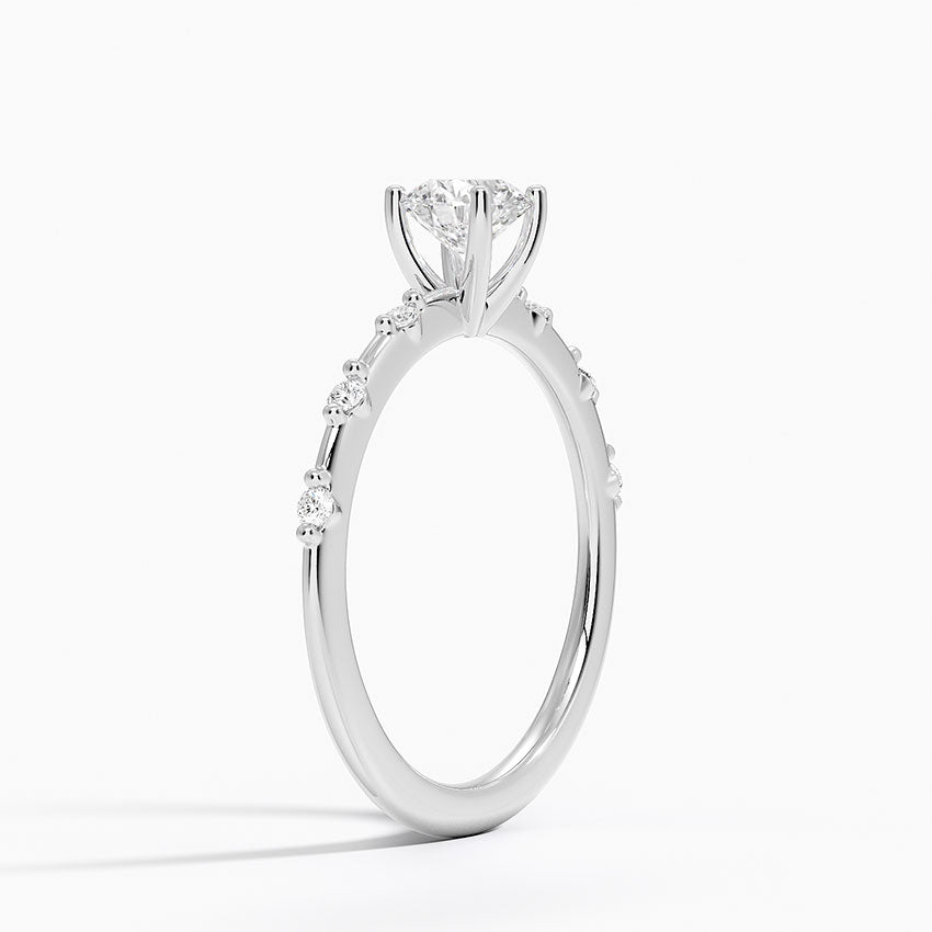 Anel de Noivado Solitário De Diamante Ouro 18k Delicate