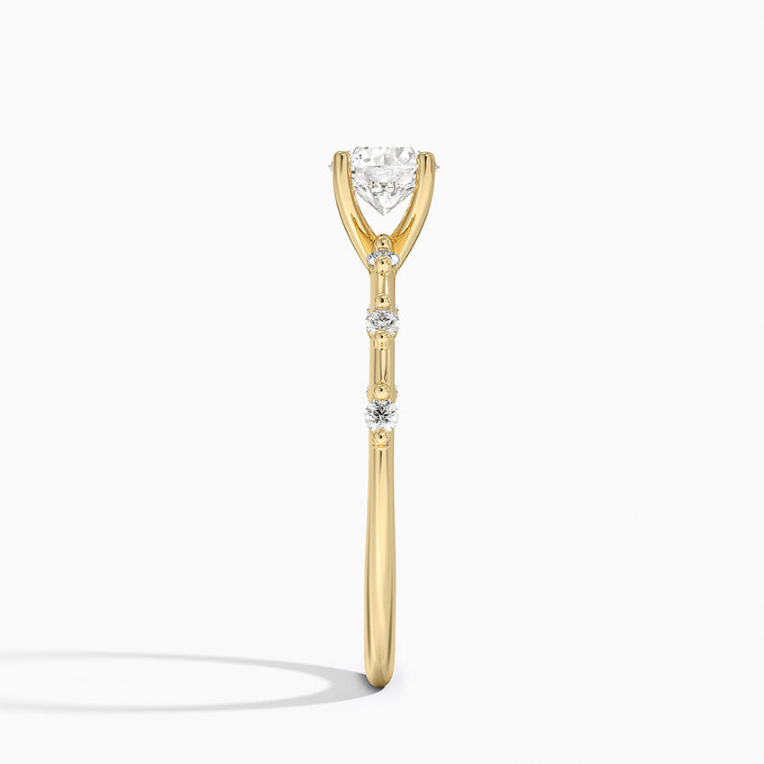 Anel de Noivado Solitário De Diamante Ouro 18k Delicate