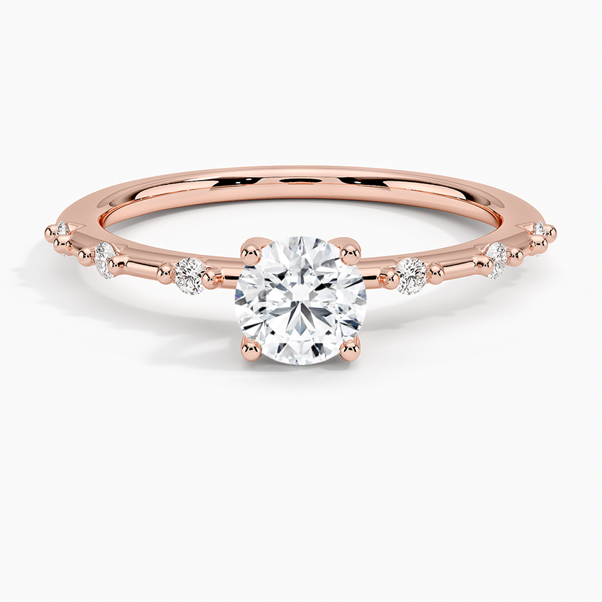 Anel de Noivado Solitário De Diamante Ouro 18k Delicate