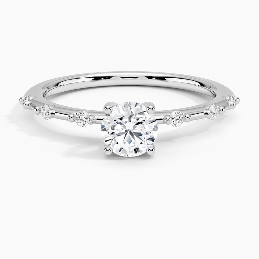 Anel de Noivado Solitário De Diamante Ouro 18k Delicate