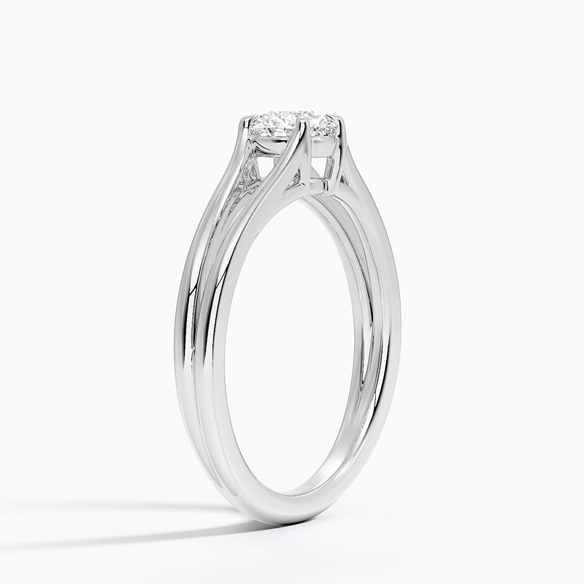 Anel de Noivado Solitário De Diamante Ouro 18k Duo