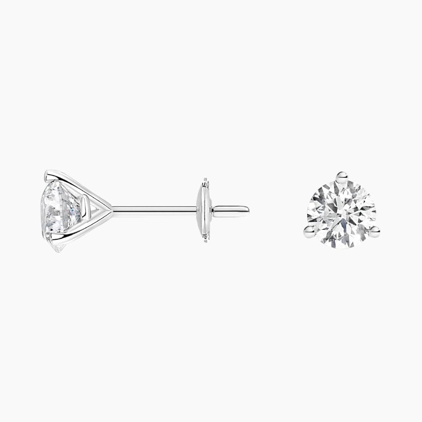 Brinco de Ouro 18k 750 feminino Solitário ponto de luz Diamantes