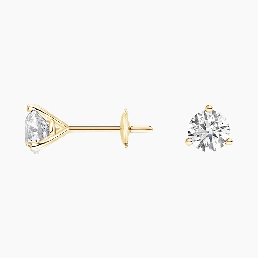 Brinco de Ouro 18k 750 feminino Solitário ponto de luz Diamantes