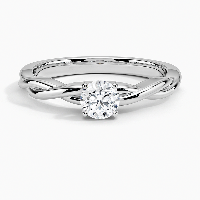 Anel de Noivado Solitario De Diamante Ouro 18k twist unique