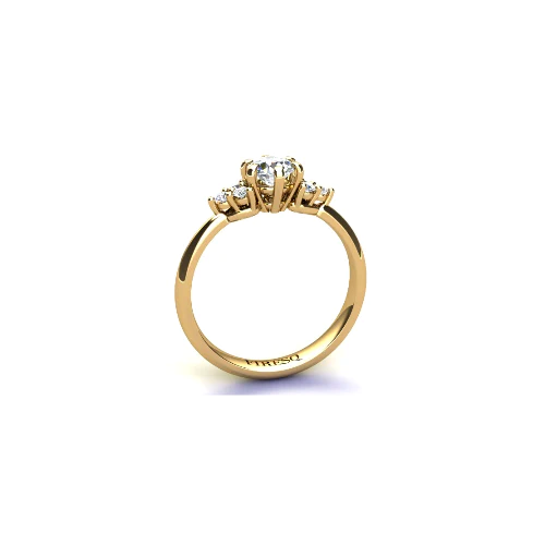 Anel de Noivado Solitario Diamantes Brilhante Ouro Amarelo 18k Scarlet