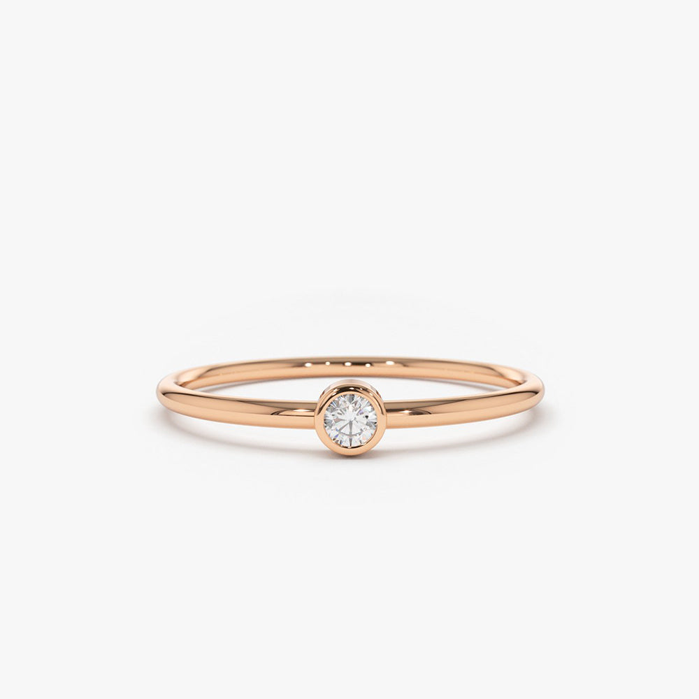 Anel solitário de ouro feminino noivado Diamante