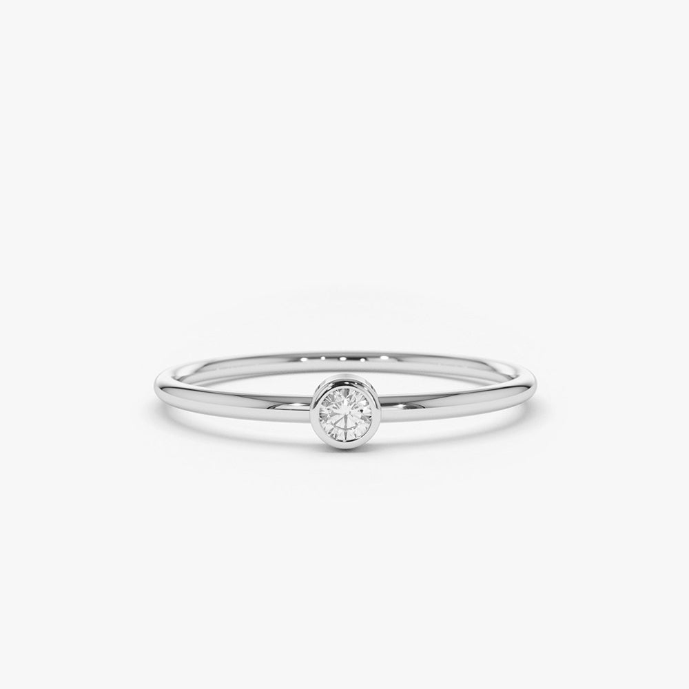 Anel solitário de ouro feminino noivado Diamante
