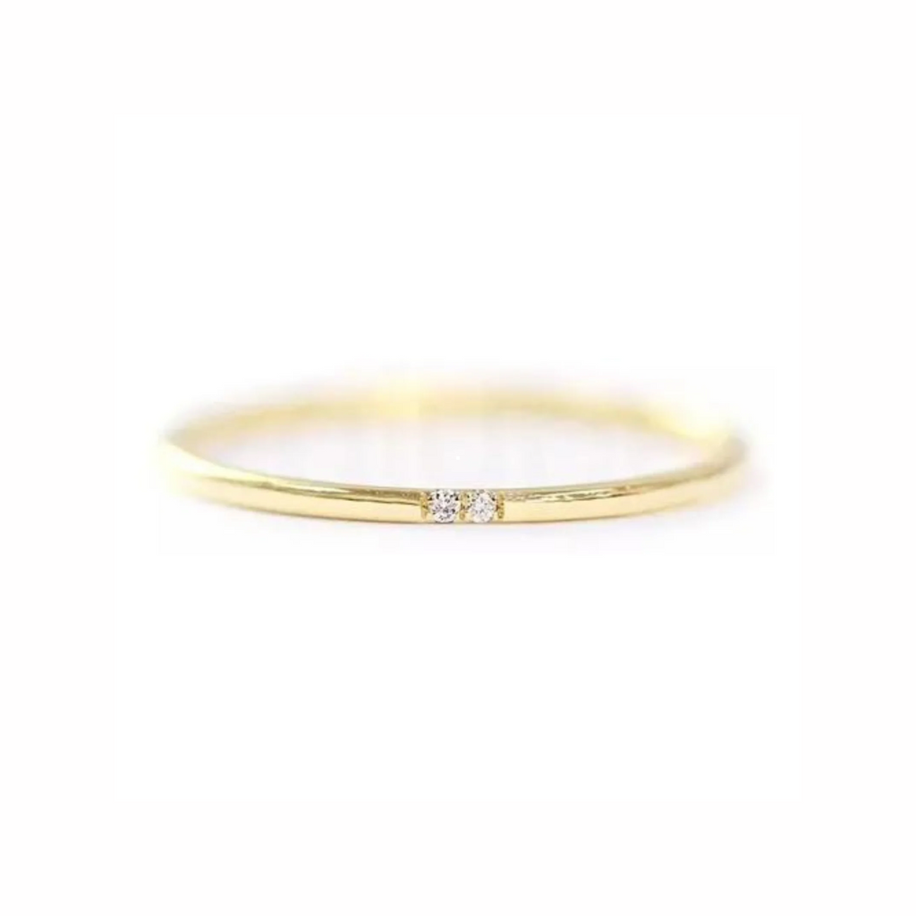 Anel solitário de ouro feminino noivado Diamante delicado
