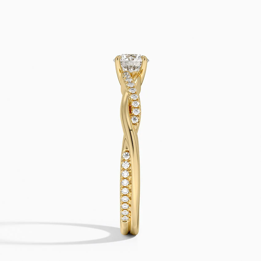 Anel de Noivado Ouro 18k Diamantes Twisted Luxo I