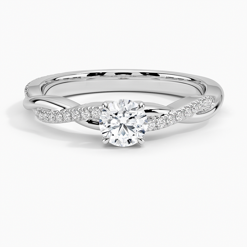 Anel de Noivado Ouro 18k Diamantes Twisted Luxo I