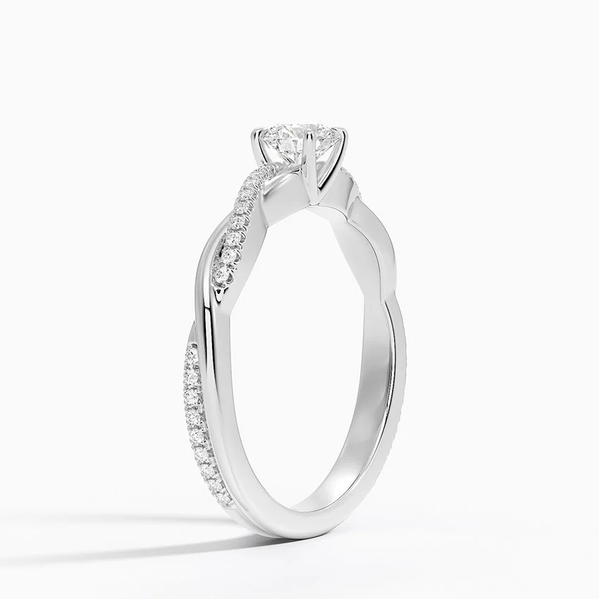 Anel de Noivado Ouro 18k Diamantes Twisted Luxo I