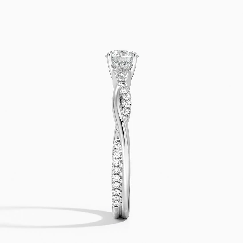 Anel de Noivado Ouro 18k Diamantes Twisted Luxo I