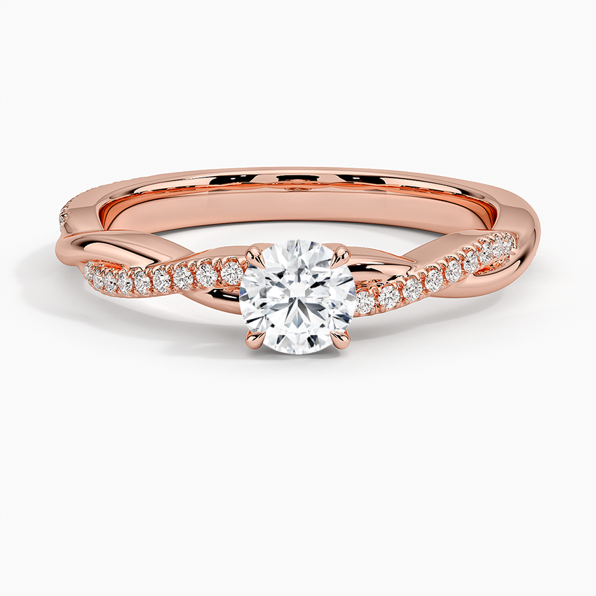 Anel de Noivado Ouro 18k Diamantes Twisted Luxo I