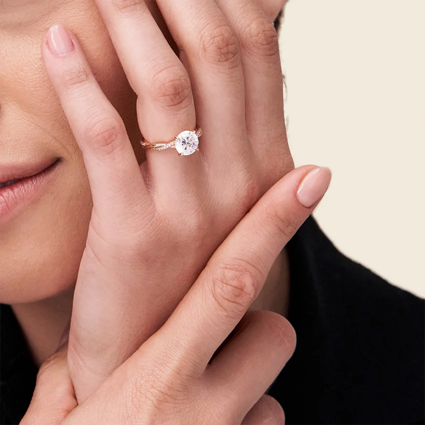 Anel de Noivado Ouro 18k Diamantes Twisted Luxo I