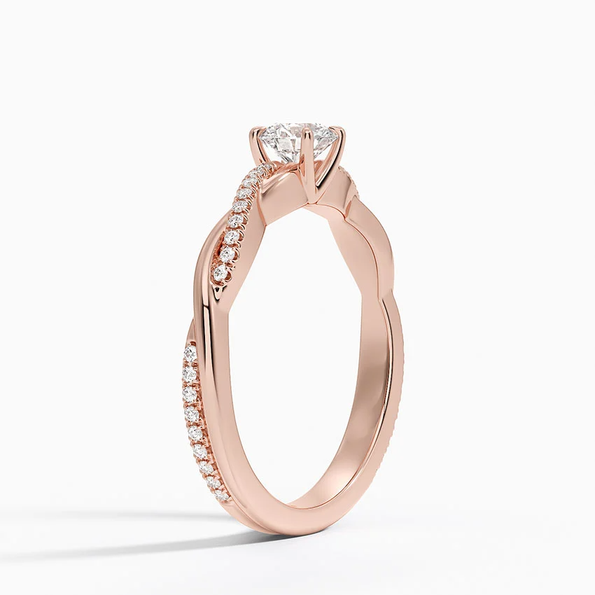 Anel de Noivado Ouro 18k Diamantes Twisted Luxo I