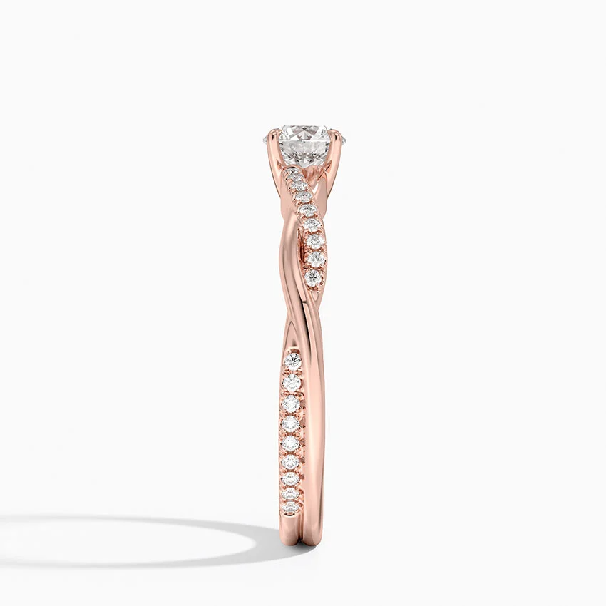 Anel de Noivado Ouro 18k Diamantes Twisted Luxo I