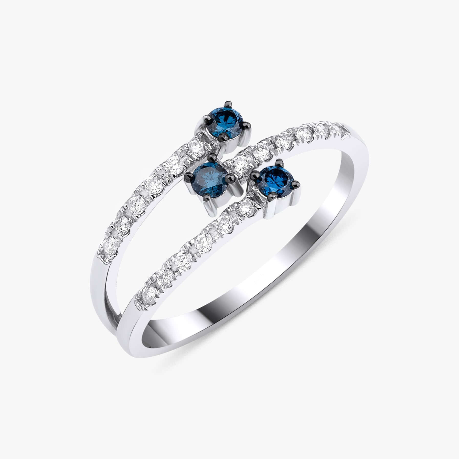 Anel solitário de ouro feminino noivado diamante tree Topázio London