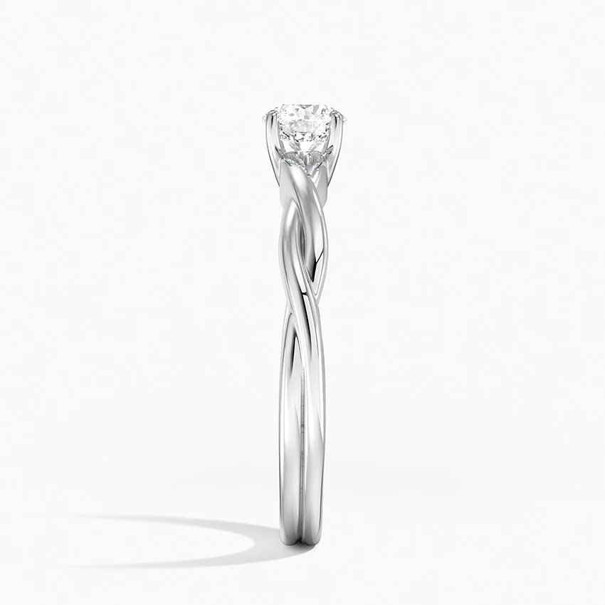 Anel de Noivado Solitario De Diamante Ouro 18k twist unique
