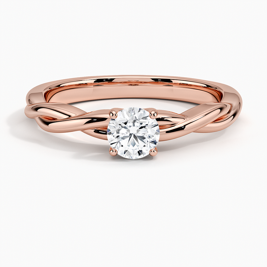 Anel de Noivado Solitario De Diamante Ouro 18k twist unique