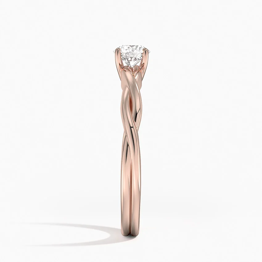 Anel de Noivado Solitario De Diamante Ouro 18k twist unique