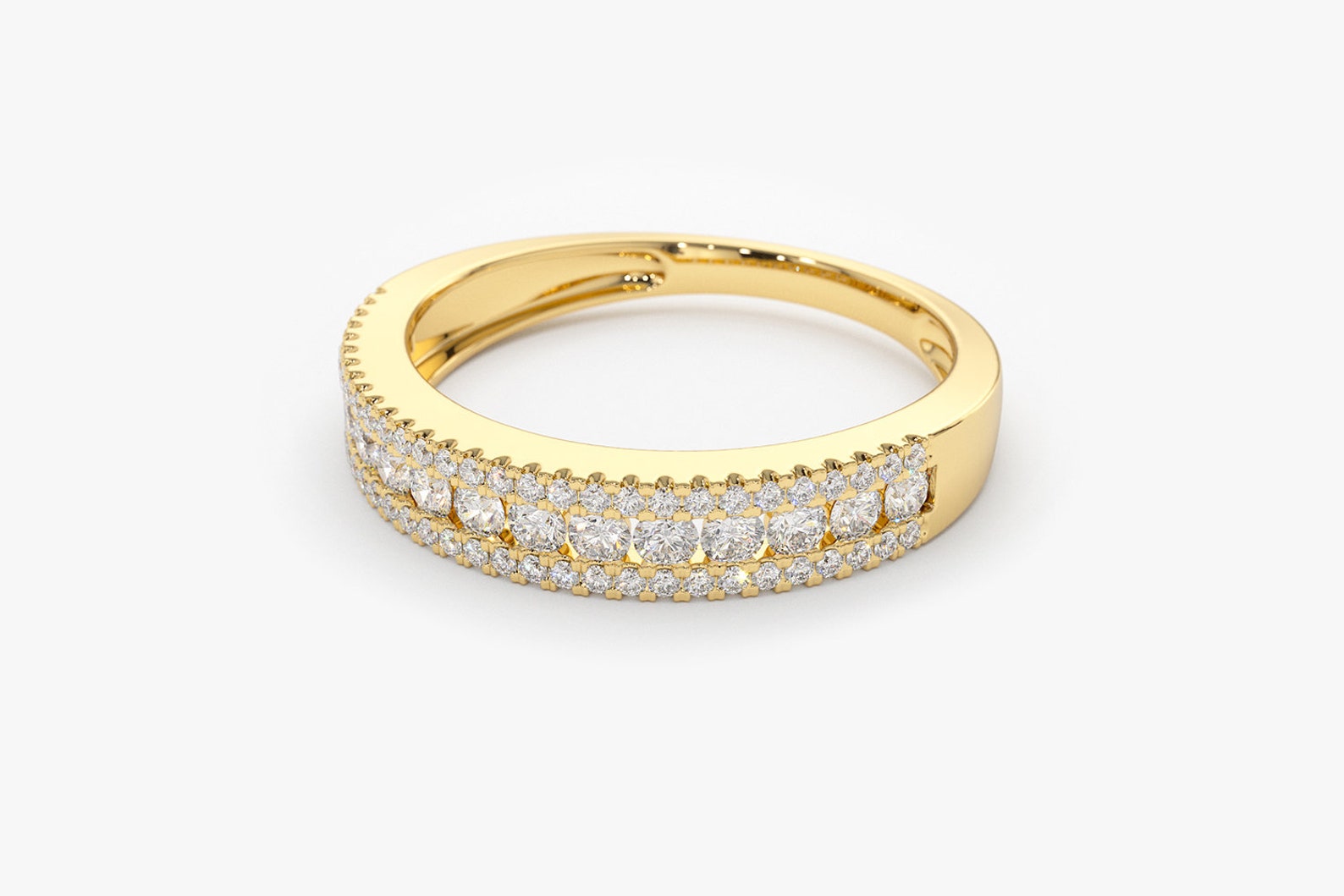 Anel Solitário De Noivado Ouro 18k 750 Aparador Diamantes Alice