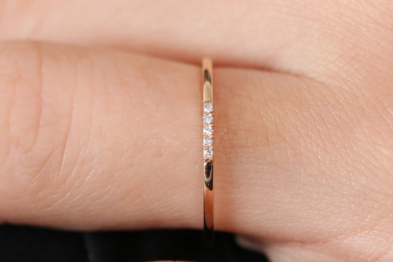 Anel solitário de ouro feminino noivado Diamante Aparador meia aliança