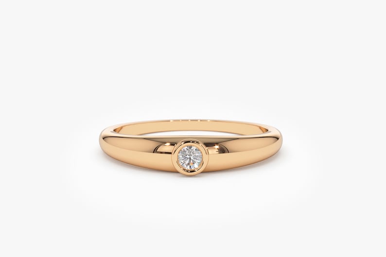 Anel solitário de ouro feminino noivado Diamante