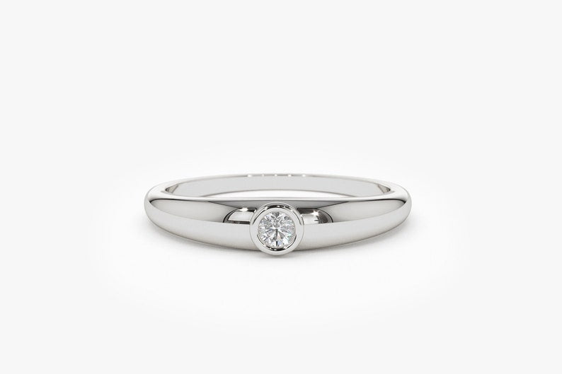 Anel solitário de ouro feminino noivado Diamante
