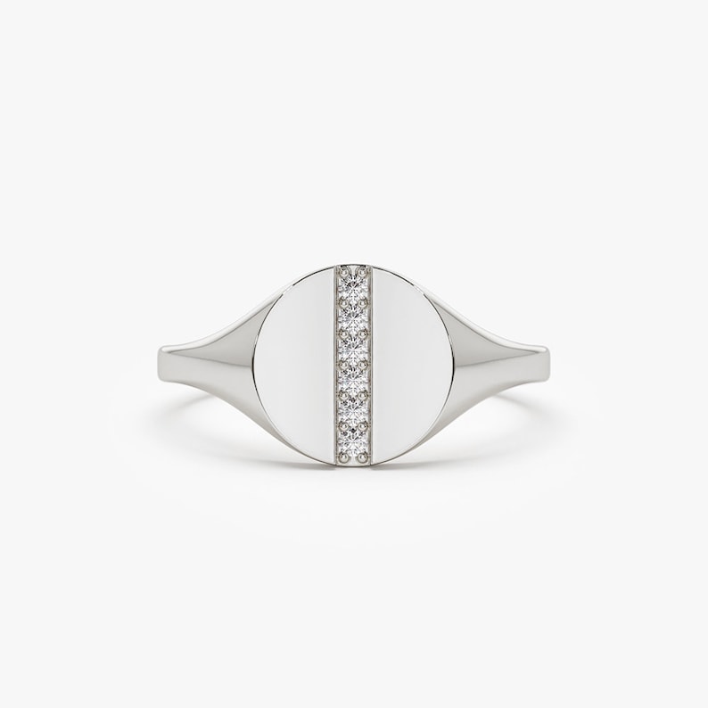 Anel solitário de ouro feminino noivado Diamante Sinete