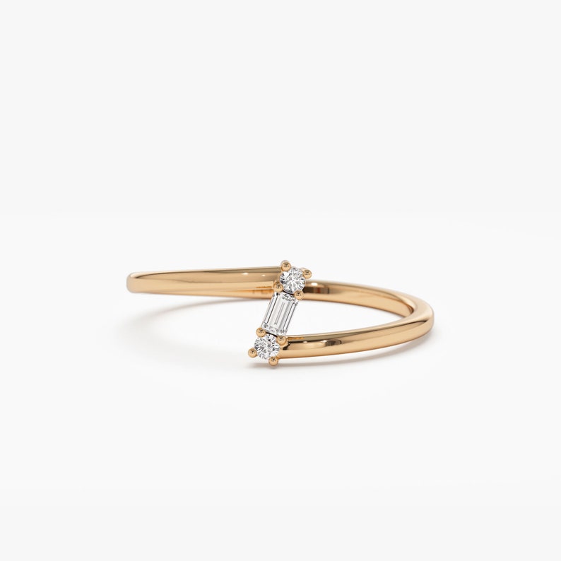 Anel solitário de ouro feminino noivado diamante duo baguete