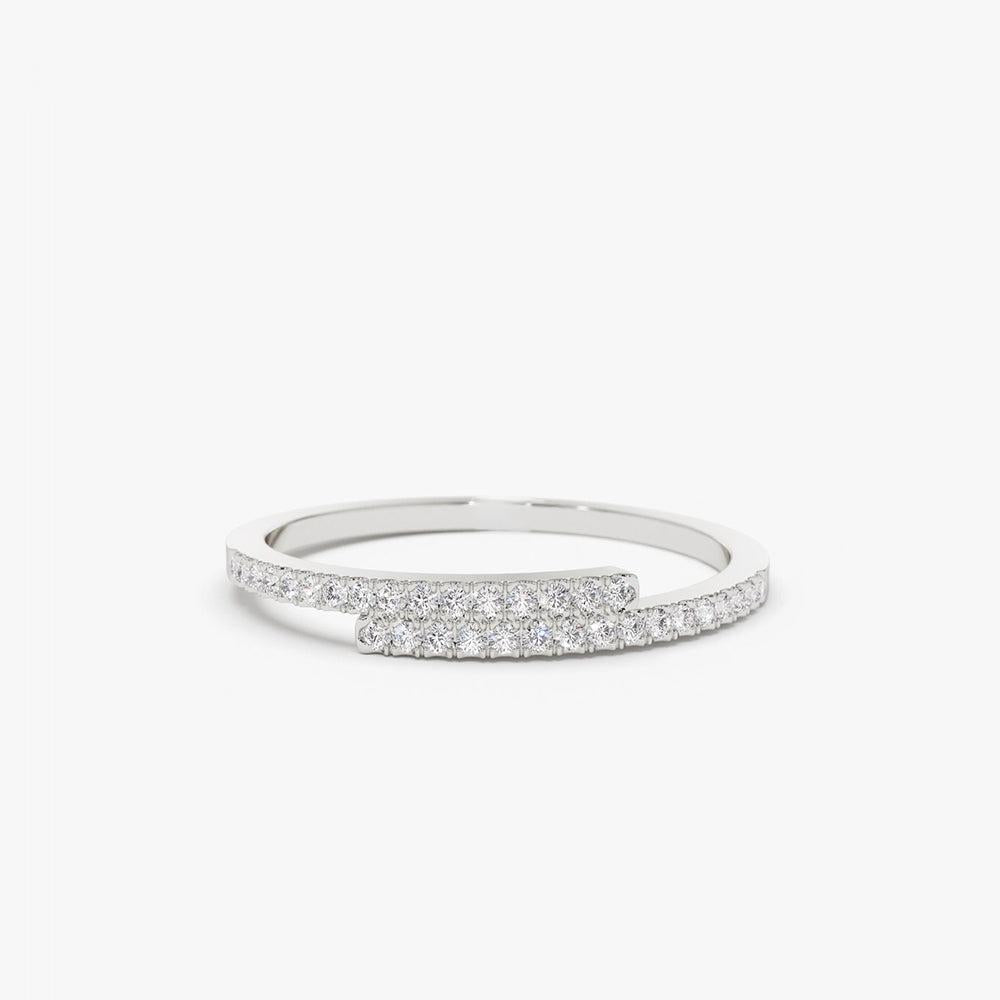 Anel solitário de ouro feminino noivado Diamante Aparador meia aliança