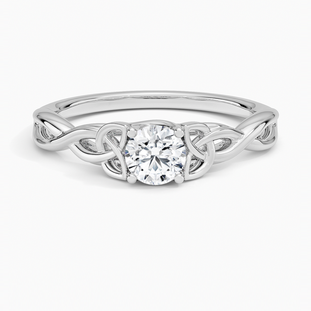 Anel de Noivado Solitário De Diamante Ouro Carolina 18k 750