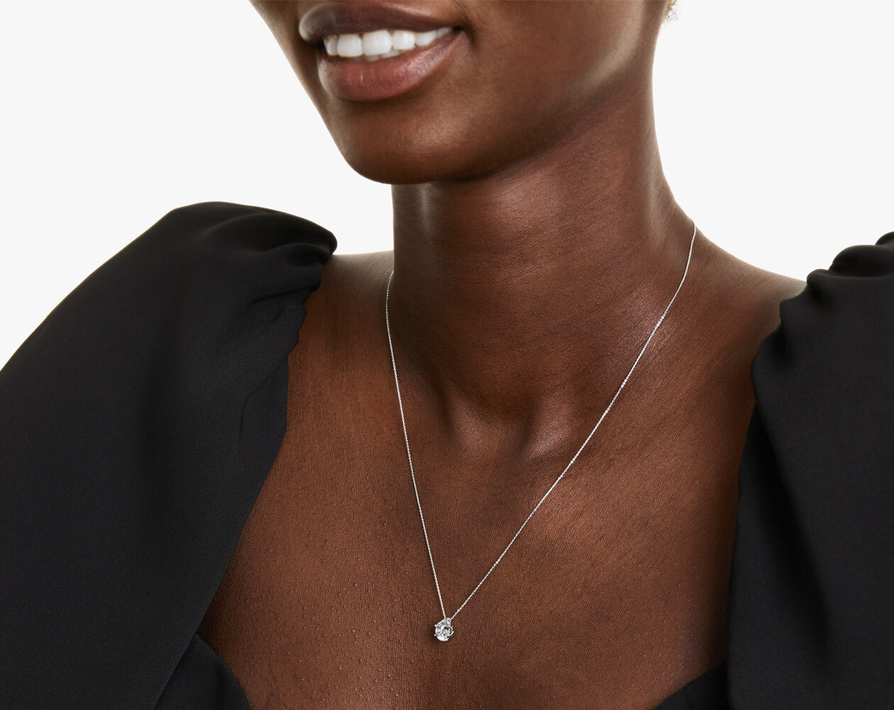 Colar Corrente Feminina Ouro18k Solitario Diamante Luxo 100 pontos