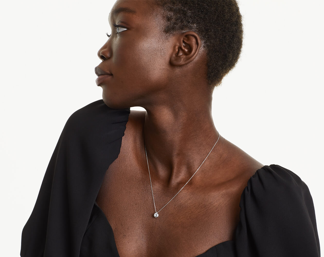 Colar Corrente Feminina Ouro18k Solitario Diamante Luxo 100 pontos