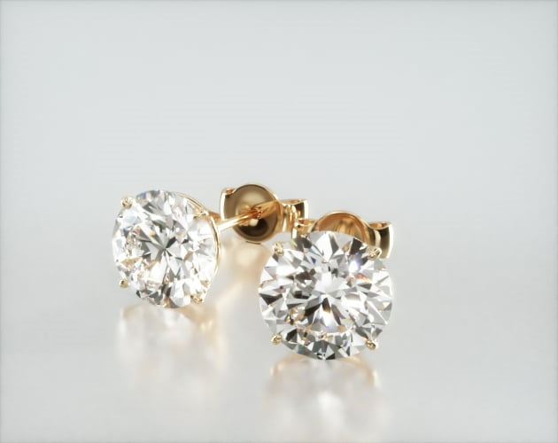 Brinco De Diamante Feminino Ouro 18k Solitario Brilhante 200 Pts o par
