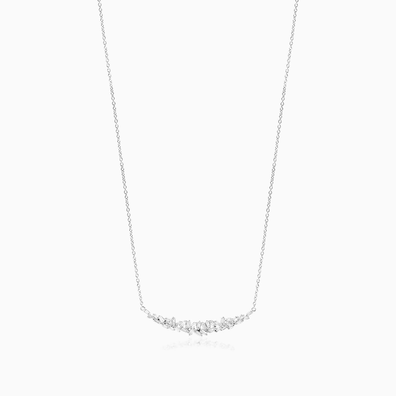 Corrente feminina em Ouro 18k diamantes barra luxo