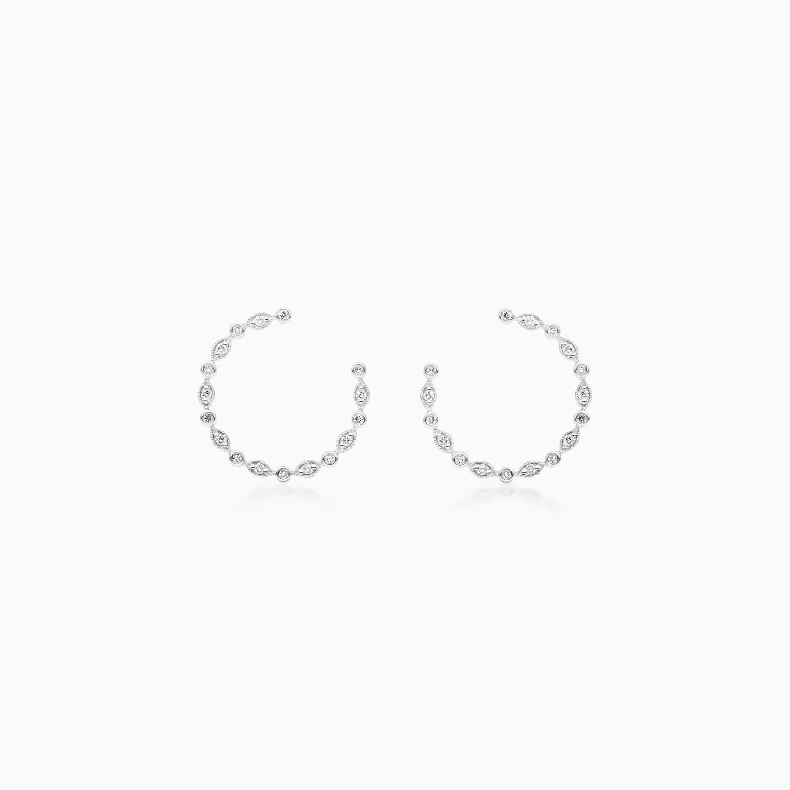 Brinco de Argola Feminino de Ouro 18k Diamantes Luxo