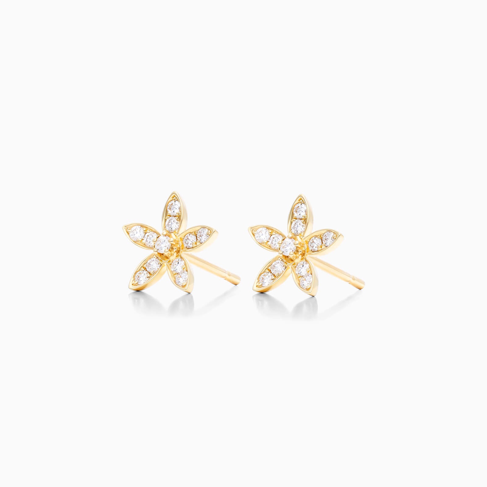 Brinco de Ouro 18k feminino flowers Diamantes Luxo