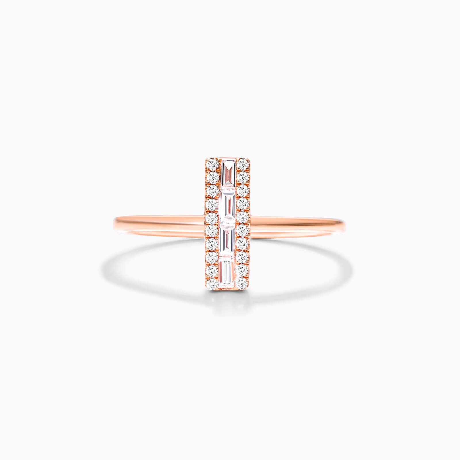 Anel de Barra em Ouro 18k c/ Diamantes Brilhantes e Baguette | New | Anéis, diamante | AUREA FINE JEWELRY