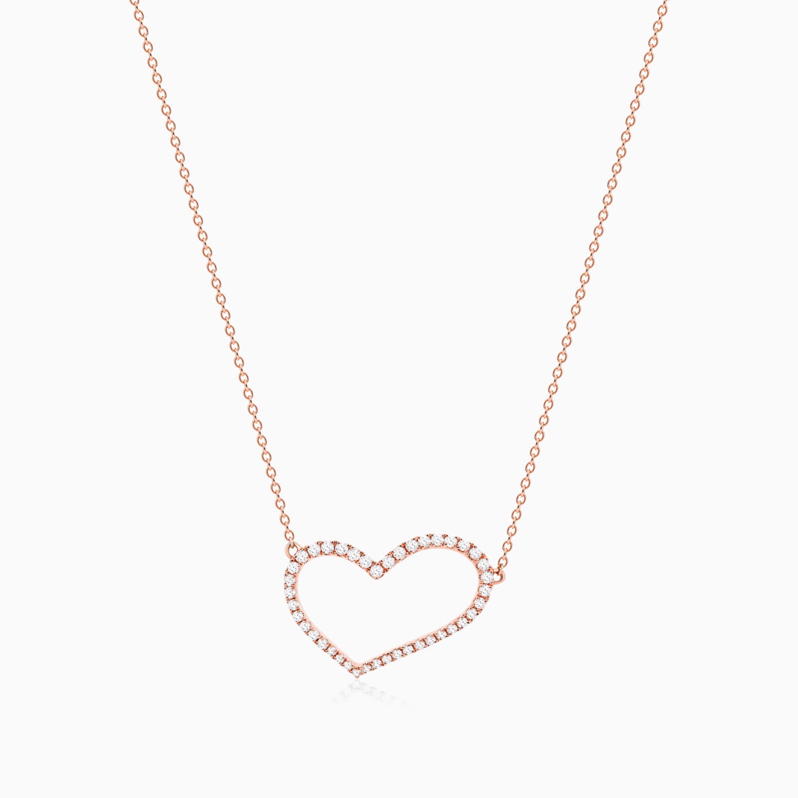 Corrente feminina em Ouro 18k diamantes Coração luxo
