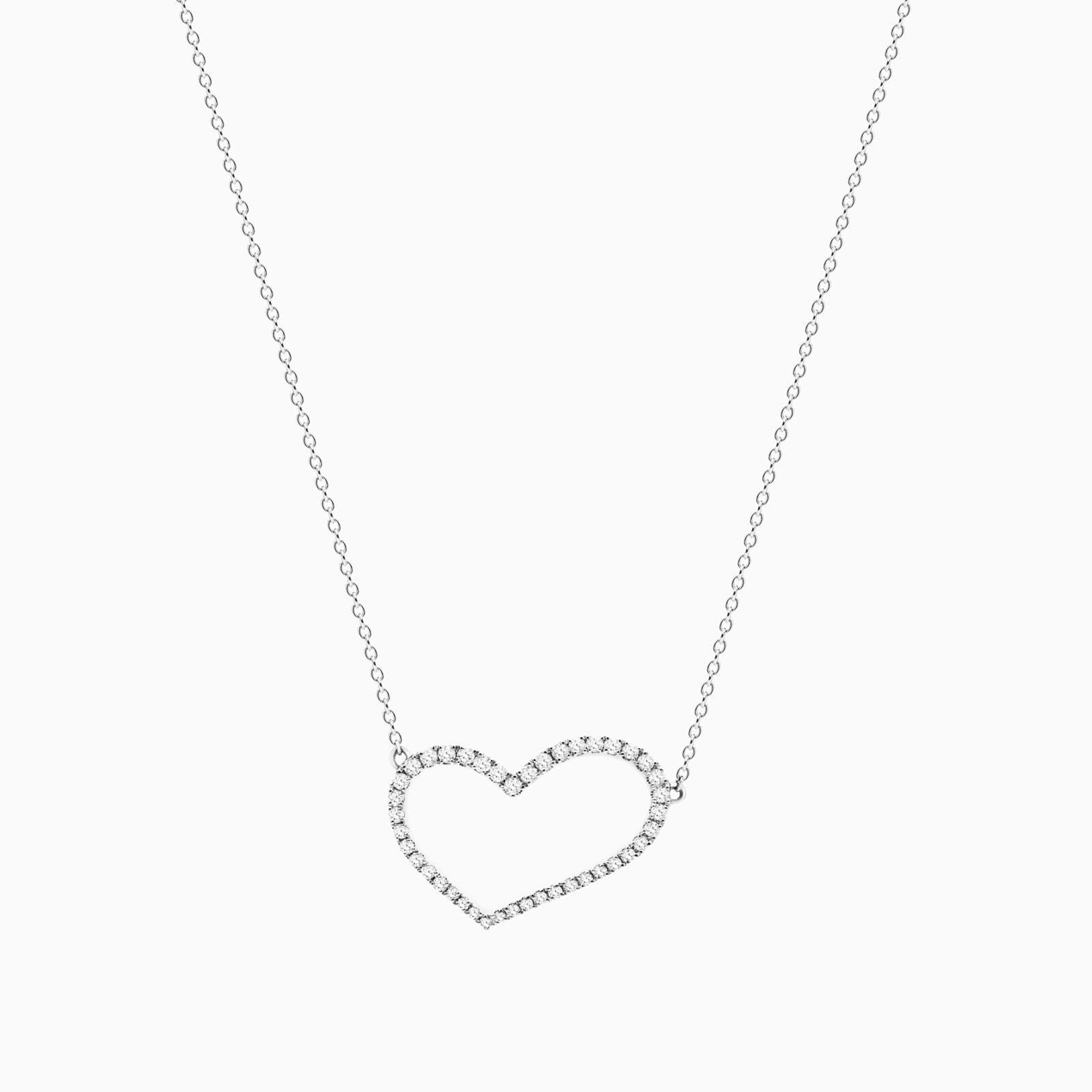 Corrente feminina em Ouro 18k diamantes Coração luxo