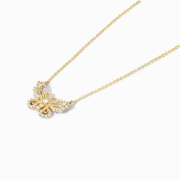 Corrente feminina em Ouro 18k diamantes borboleta luxo