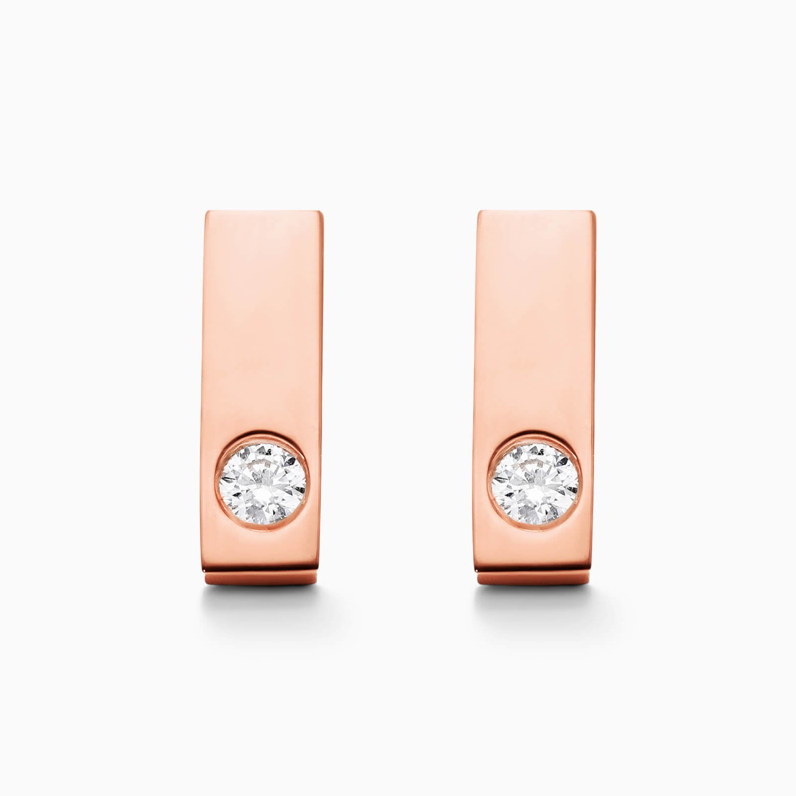 Brinco de Ouro 18k feminino bars Diamantes Luxo