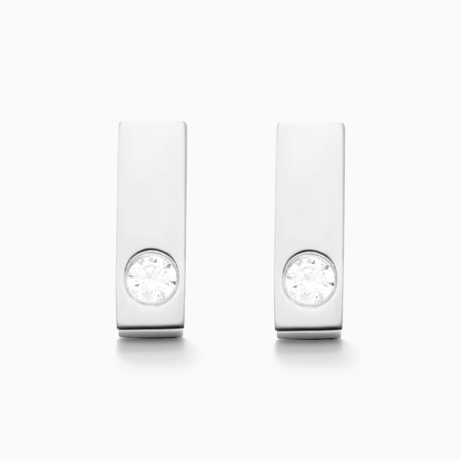 Brinco de Ouro 18k feminino bars Diamantes Luxo