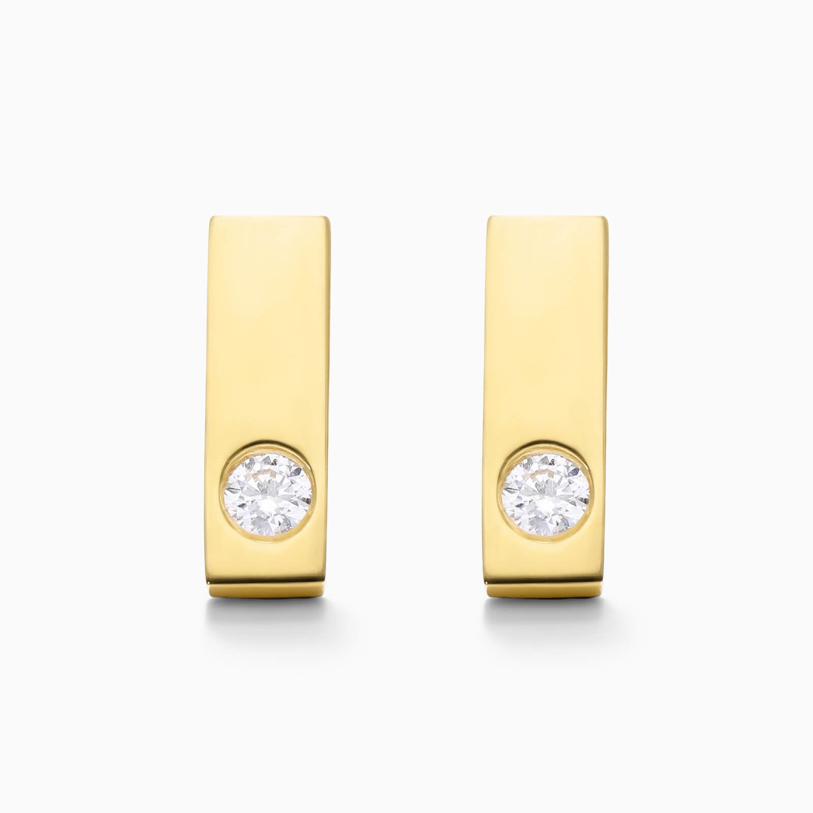 Brinco de Ouro 18k feminino bars Diamantes Luxo